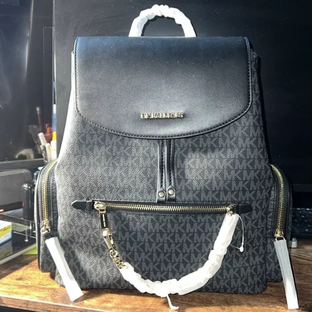 Black Backpack with Gold Accents - Picture 4 of 5